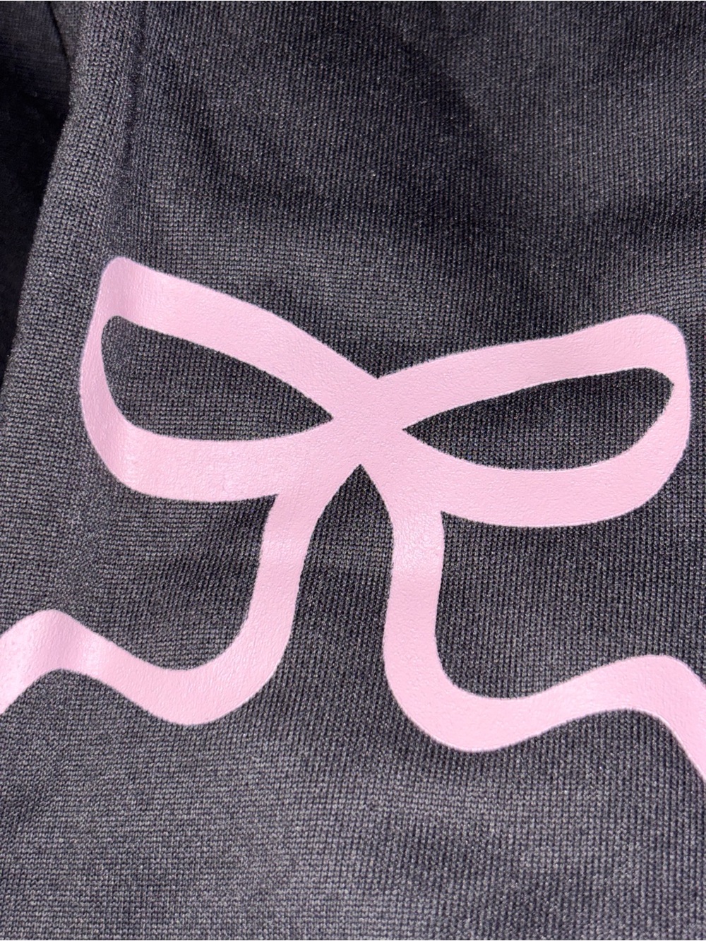 Dark Grey Pink Bow Hoodie Coquette Sweatshirt Cozy Athleisure XS - Picture 3 of 7